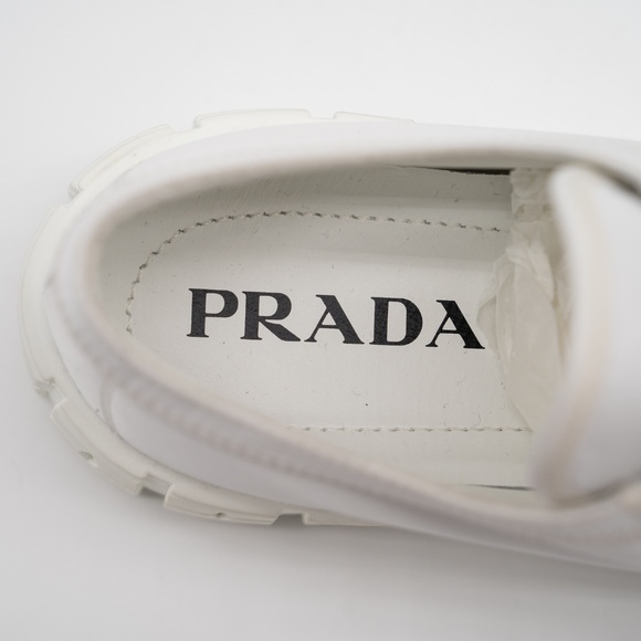 size 39.5eu 9.5 US Prada Double Wheel Platform Sneaker White Nylon - Picture 9 of 16